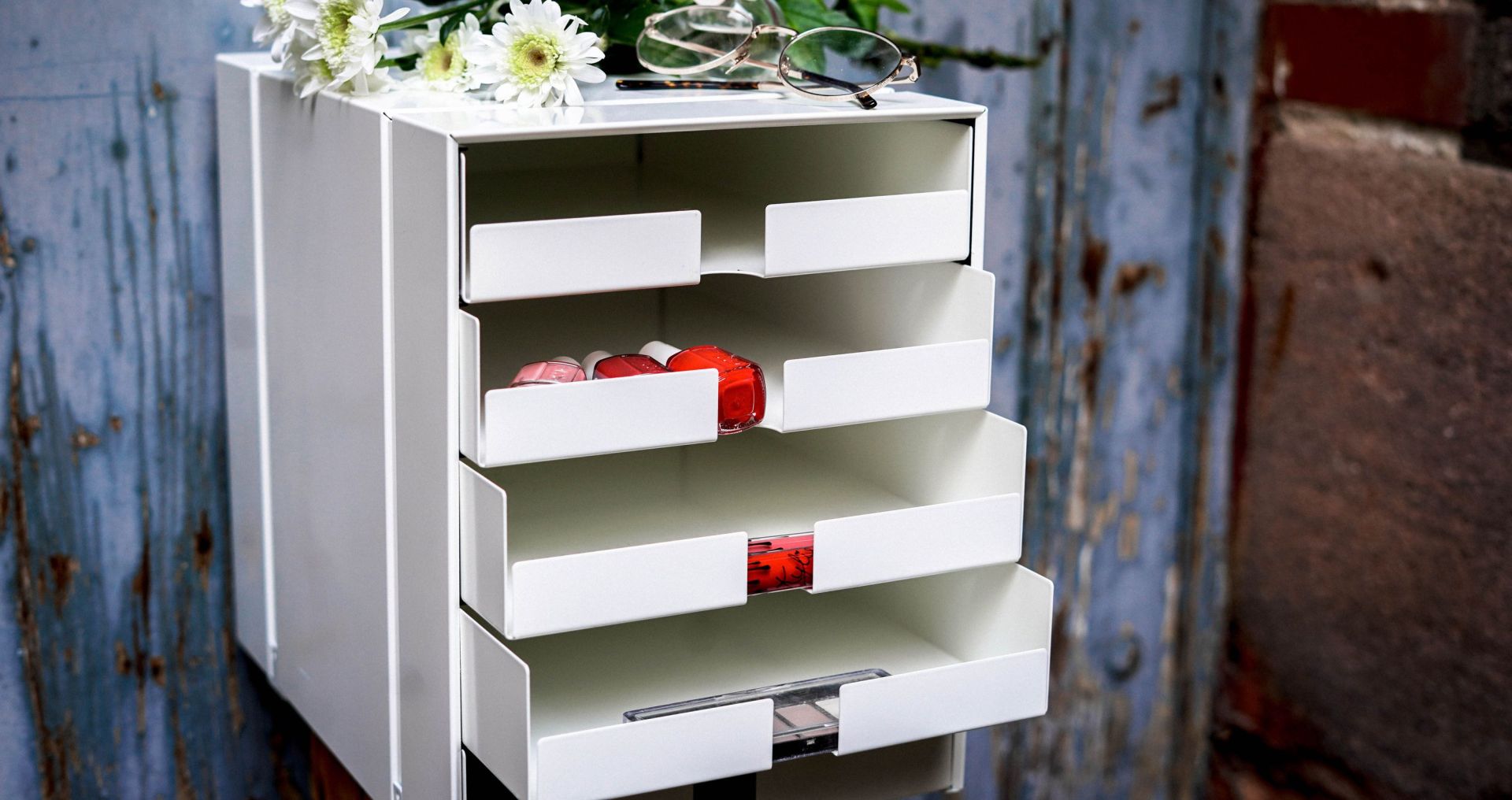 TRUDI box set suitable for INOS, 5 drawers, open